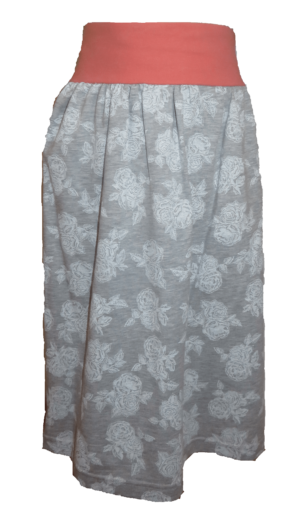 Maiglöckchen – Hellgrau mit weißen Rosen – Gr. 128