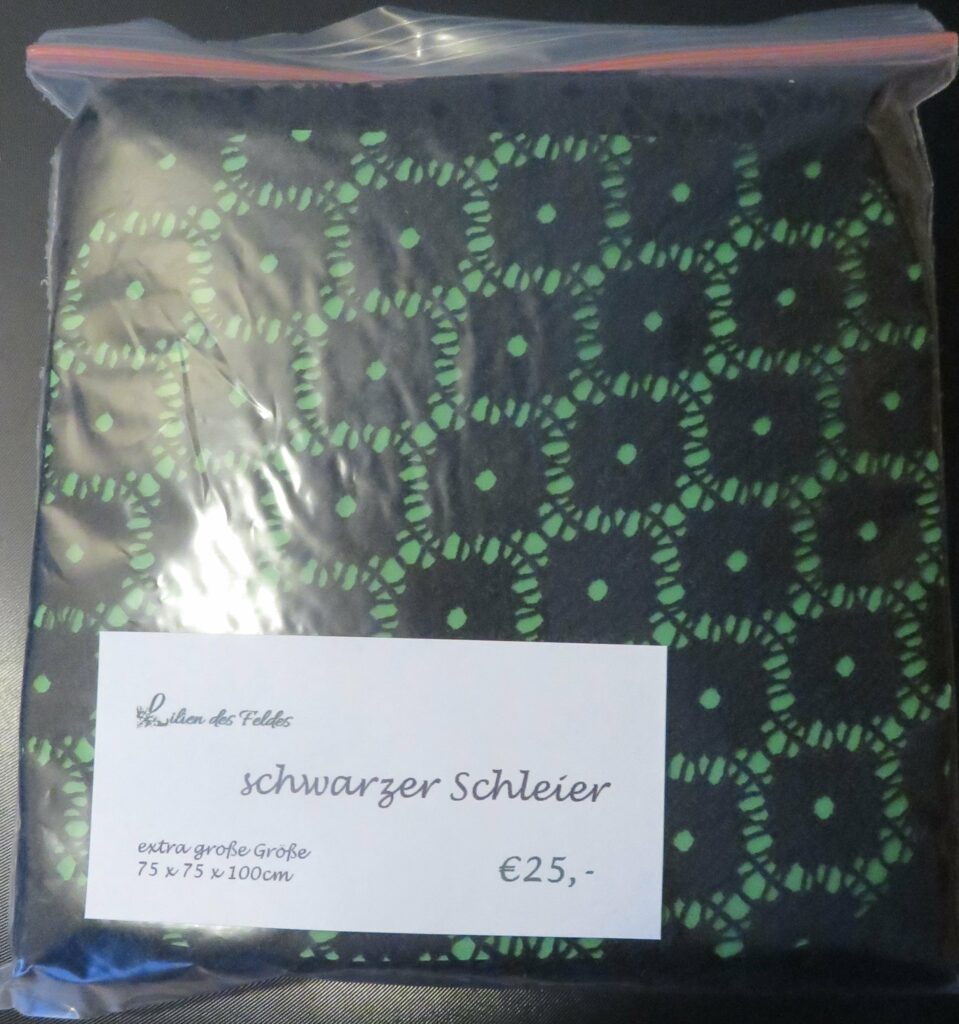 Schleier - extra groß - schwarz - verschiedene Muster